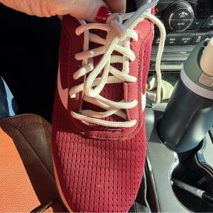 Nike Red and White Athletic Shoes